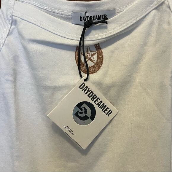 NWT Daydreamer Metallic Horse Shoe Sporty Tank Bleach White Western XL Beyoncé - Picture 4 of 8